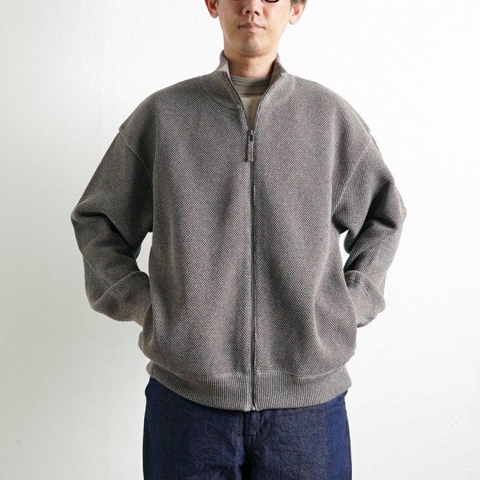 crepuscule クレプスキュール 2201-004 Moss Stitch Drivers - Khaki 鹿の子編みドライバーズニット カーキ メンズ トップス | crepuscule | 07
