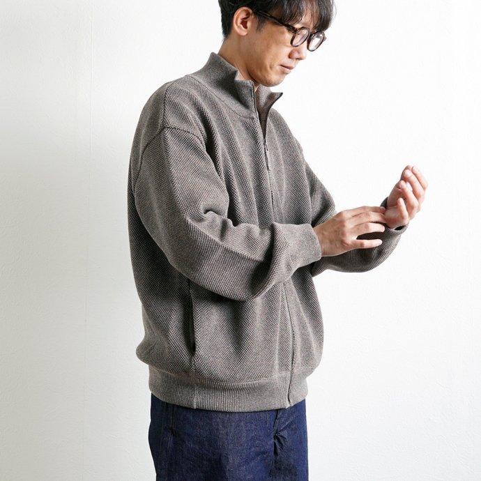 crepuscule クレプスキュール 2201-004 Moss Stitch Drivers - Khaki 鹿の子編みドライバーズニット カーキ メンズ トップス | crepuscule | 08