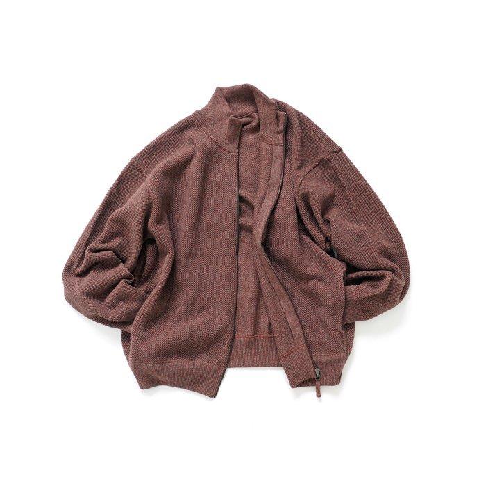 crepuscule クレプスキュール 2201-004 Moss Stitch Drivers - Brick 鹿の子編みドライバーズニット ブリック メンズ トップス | crepuscule | 02