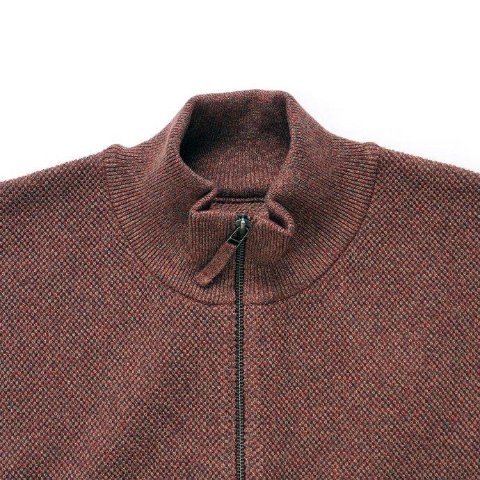 crepuscule クレプスキュール 2201-004 Moss Stitch Drivers - Brick 鹿の子編みドライバーズニット ブリック メンズ トップス | crepuscule | 03