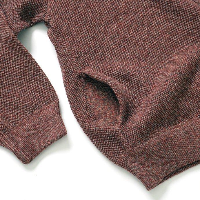 crepuscule クレプスキュール 2201-004 Moss Stitch Drivers - Brick 鹿の子編みドライバーズニット ブリック メンズ トップス | crepuscule | 05