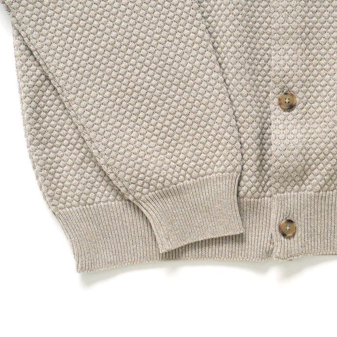 crepuscule クレプスキュール 2201-008 Popcorn Crewneck Cardigan - Beige ポップコーンニットカーディガン ベージュ メンズ トップス | crepuscule | 04