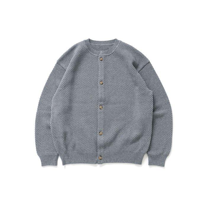 crepuscule クレプスキュール 2201-008 Popcorn Crewneck Cardigan - Green ポップコーンニットカーディガン グリーン メンズ トップス | crepuscule