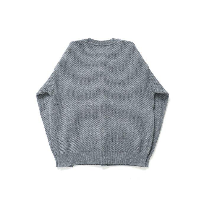 crepuscule クレプスキュール 2201-008 Popcorn Crewneck Cardigan - Green ポップコーンニットカーディガン グリーン メンズ トップス | crepuscule | 01