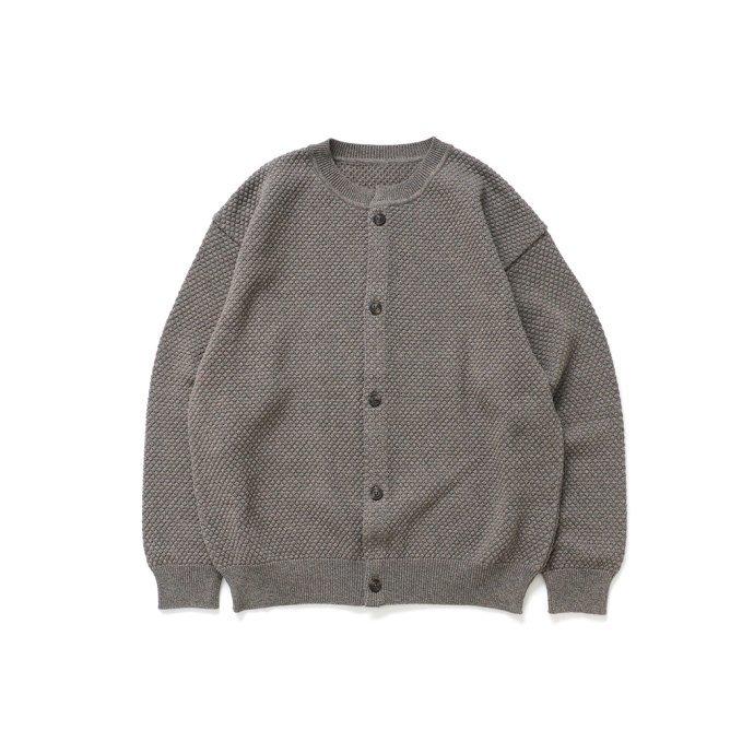 crepuscule クレプスキュール 2201-008 Popcorn Crewneck Cardigan - Khaki ポップコーンニットカーディガン カーキ メンズ トップス | crepuscule