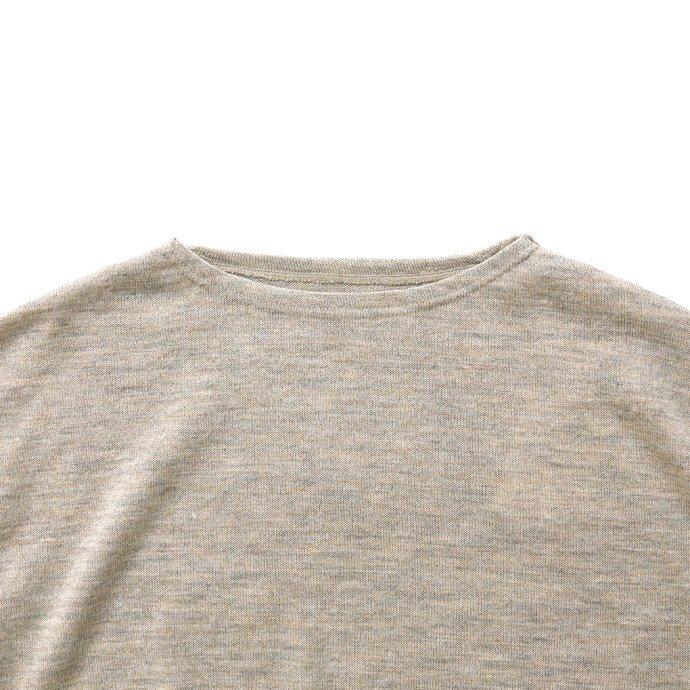 crepuscule クレプスキュール 2201-009 Ramie Basque Knit - Beige ラミーバスクニット ベージュ メンズ トップス | crepuscule | 02