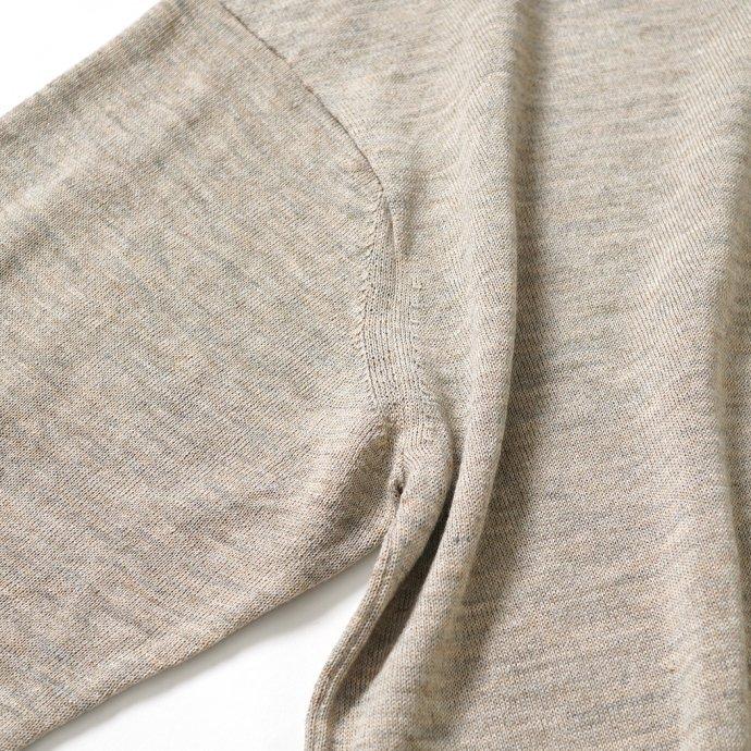 crepuscule クレプスキュール 2201-009 Ramie Basque Knit - Beige ラミーバスクニット ベージュ メンズ トップス | crepuscule | 03