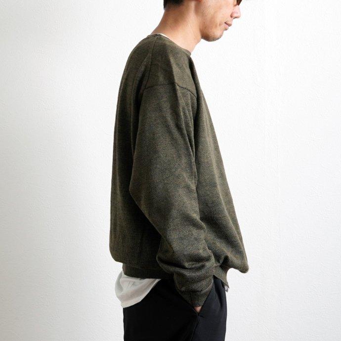 crepuscule クレプスキュール 2201-009 Ramie Basque Knit - Beige ラミーバスクニット ベージュ メンズ トップス | crepuscule | 07