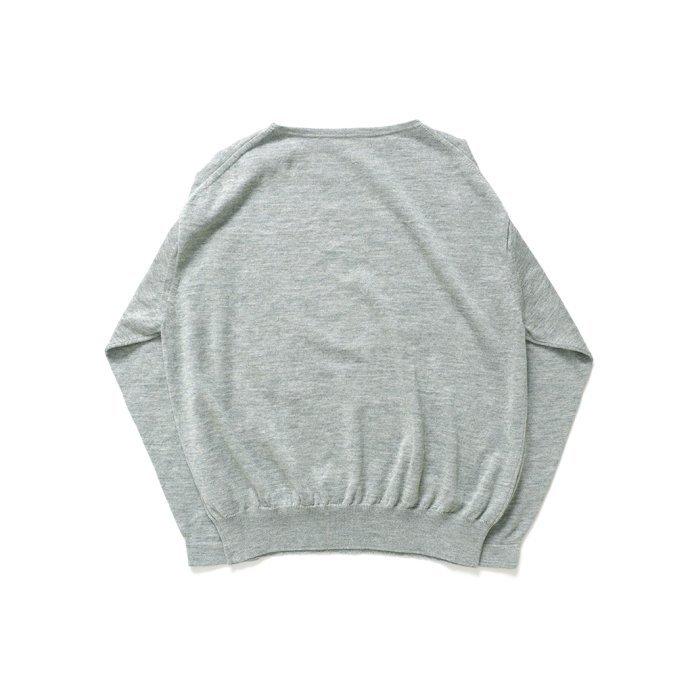 crepuscule クレプスキュール 2201-009 Ramie Basque Knit - Gray ラミーバスクニット グレー メンズ トップス | crepuscule | 01