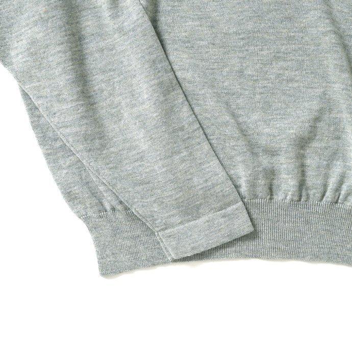 crepuscule クレプスキュール 2201-009 Ramie Basque Knit - Gray ラミーバスクニット グレー メンズ トップス | crepuscule | 04
