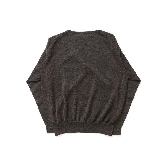 crepuscule クレプスキュール 2201-009 Ramie Basque Knit - Brown ラミーバスクニット ブラウン メンズ トップス | crepuscule | 01