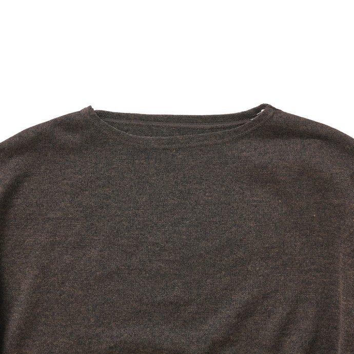 crepuscule クレプスキュール 2201-009 Ramie Basque Knit - Brown ラミーバスクニット ブラウン メンズ トップス | crepuscule | 02
