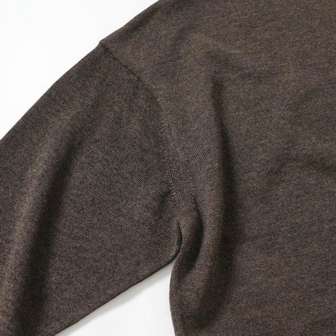 crepuscule クレプスキュール 2201-009 Ramie Basque Knit - Brown ラミーバスクニット ブラウン メンズ トップス | crepuscule | 03