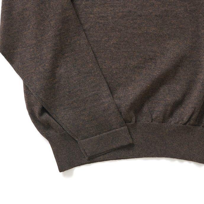 crepuscule クレプスキュール 2201-009 Ramie Basque Knit - Brown ラミーバスクニット ブラウン メンズ トップス | crepuscule | 04