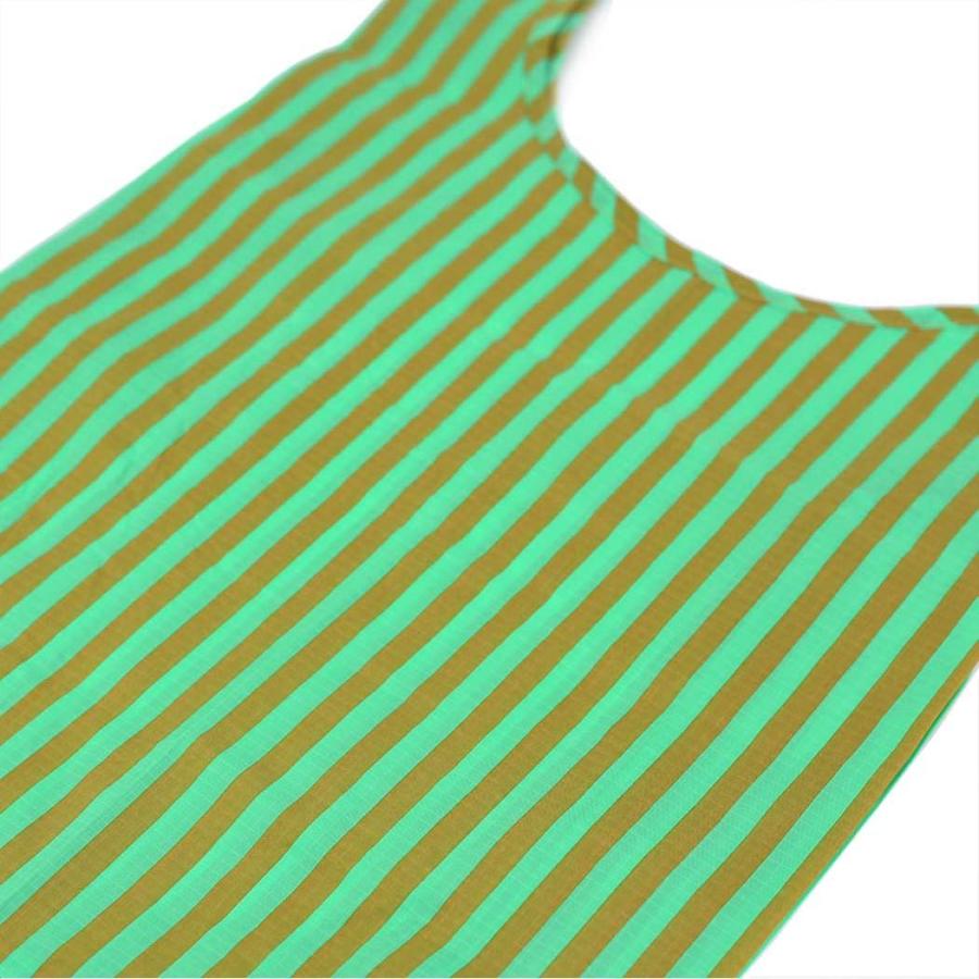 BAGGU (バグゥ) STANDARD BAGGU エコバッグ ストライプ グリーン×ブロンズ ショッピングバッグ マルシェバッグ コンビニバグー 正規品 プチギフト プレゼント… | BAGGU | 02