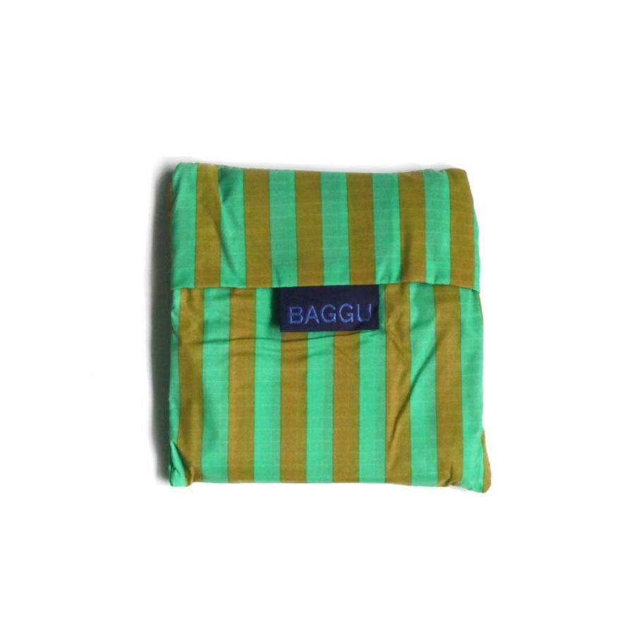 BAGGU (バグゥ) STANDARD BAGGU エコバッグ ストライプ グリーン×ブロンズ ショッピングバッグ マルシェバッグ コンビニバグー 正規品 プチギフト プレゼント… | BAGGU | 03