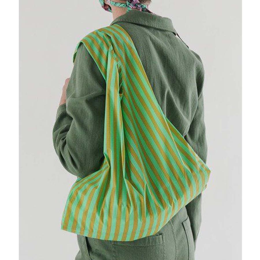 BAGGU (バグゥ) STANDARD BAGGU エコバッグ ストライプ グリーン×ブロンズ ショッピングバッグ マルシェバッグ コンビニバグー 正規品 プチギフト プレゼント… | BAGGU | 04