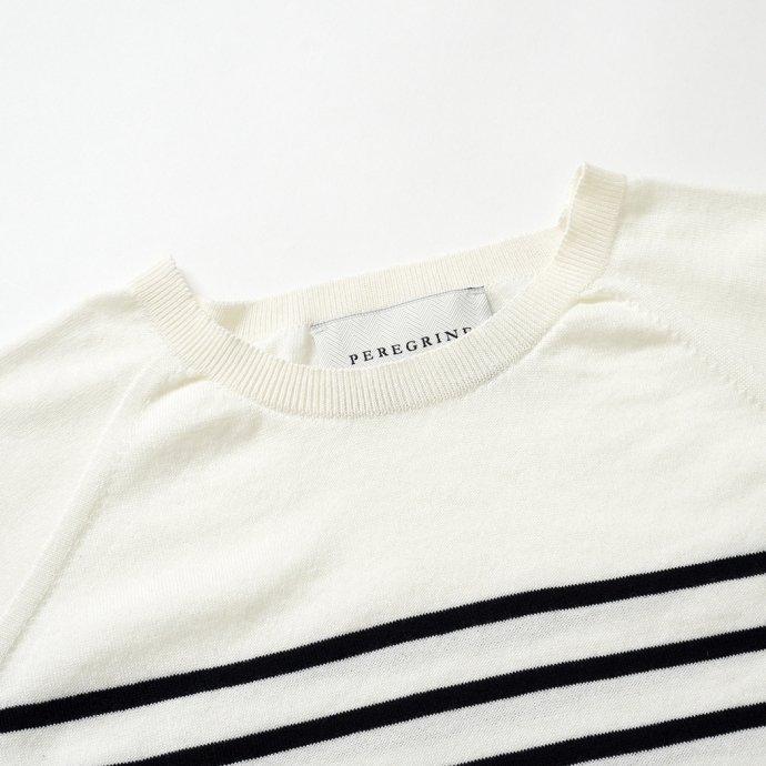 PEREGRINE ペレグリン / BRETON Knitted Tee ボーダーニットTシャツ - White ホワイト メンズ トップス | PEREGRINE | 02