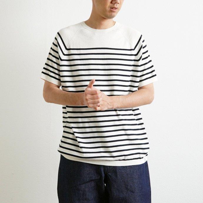 PEREGRINE ペレグリン / BRETON Knitted Tee ボーダーニットTシャツ - White ホワイト メンズ トップス | PEREGRINE | 06
