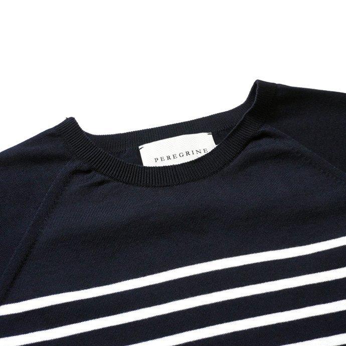 PEREGRINE ペレグリン / BRETON Knitted Tee ボーダーニットTシャツ - Navy ネイビー メンズ トップス | PEREGRINE | 02