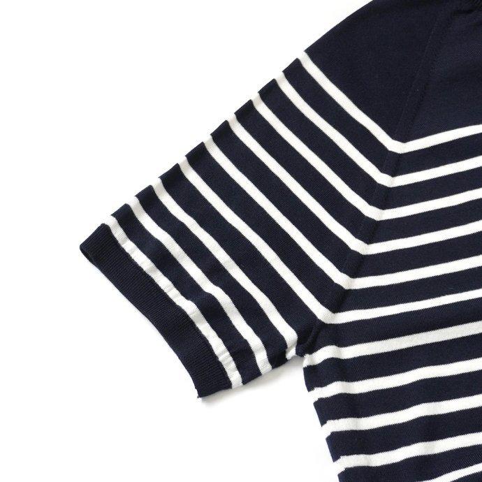 PEREGRINE ペレグリン / BRETON Knitted Tee ボーダーニットTシャツ - Navy ネイビー メンズ トップス | PEREGRINE | 03
