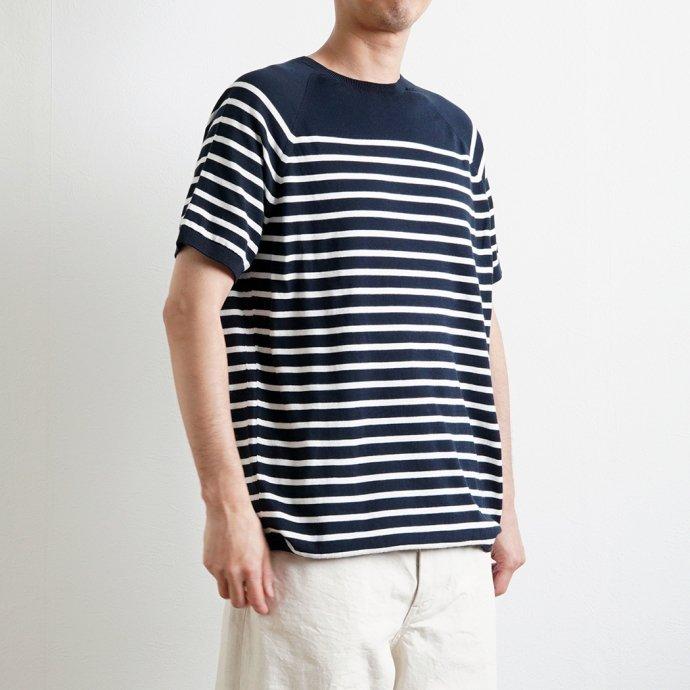 PEREGRINE ペレグリン / BRETON Knitted Tee ボーダーニットTシャツ - Navy ネイビー メンズ トップス | PEREGRINE | 06