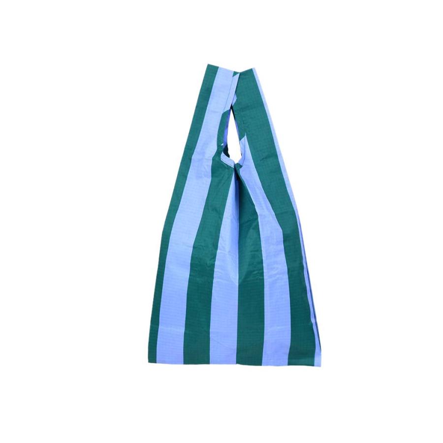BAGGU（バグゥ） バグー BABY エコバッグ ストライプサックス×グリーン