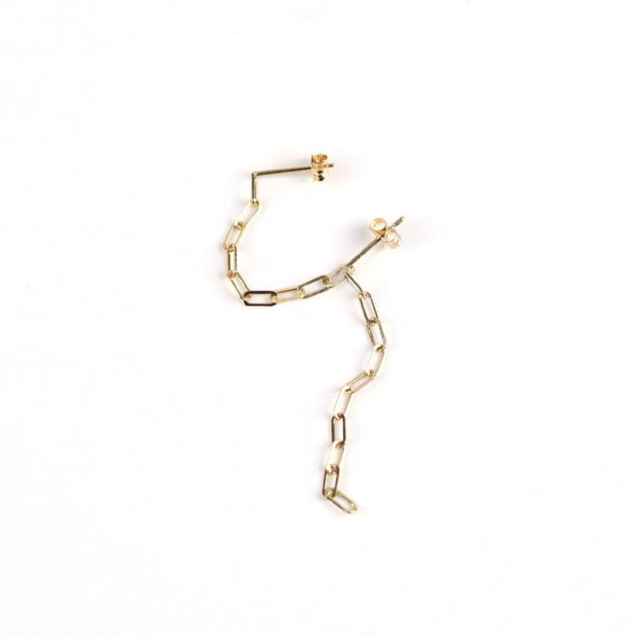 hirondelle et pepin（イロンデールエペパン）/ k18 hp-22fw-666 ルート パヴェ 2ホール チェーン ピアス (片耳タイプ) | hirondelle