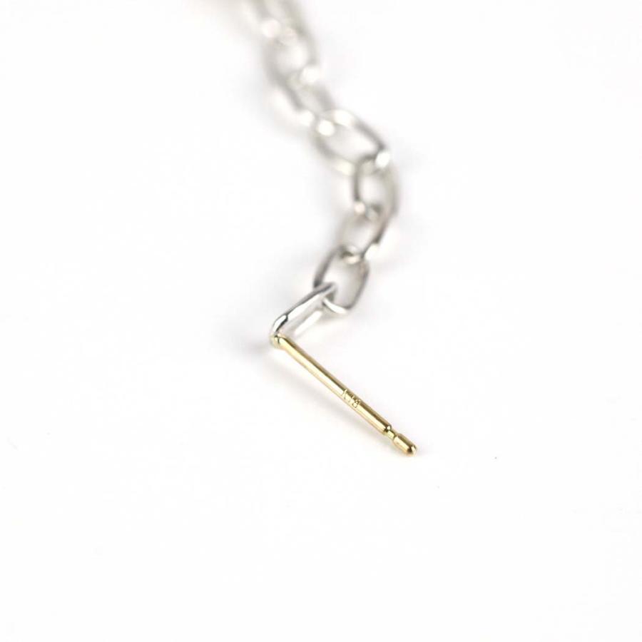 hirondelle et pepin（イロンデールエペパン）/ silver925 k18 sp-22fw-29 ルート パヴェ チェーン ピアス バイカラー (片耳タイプ) | hirondelle | 01