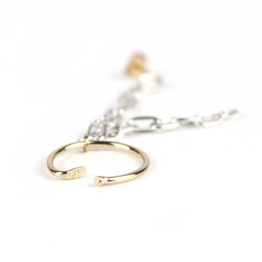 hirondelle et pepin（イロンデールエペパン）/ silver925 k18 sp-22fw-31 ルート パヴェ チェーン ピアス イヤーカフ バイカラー (片耳タイプ) | hirondelle | 01