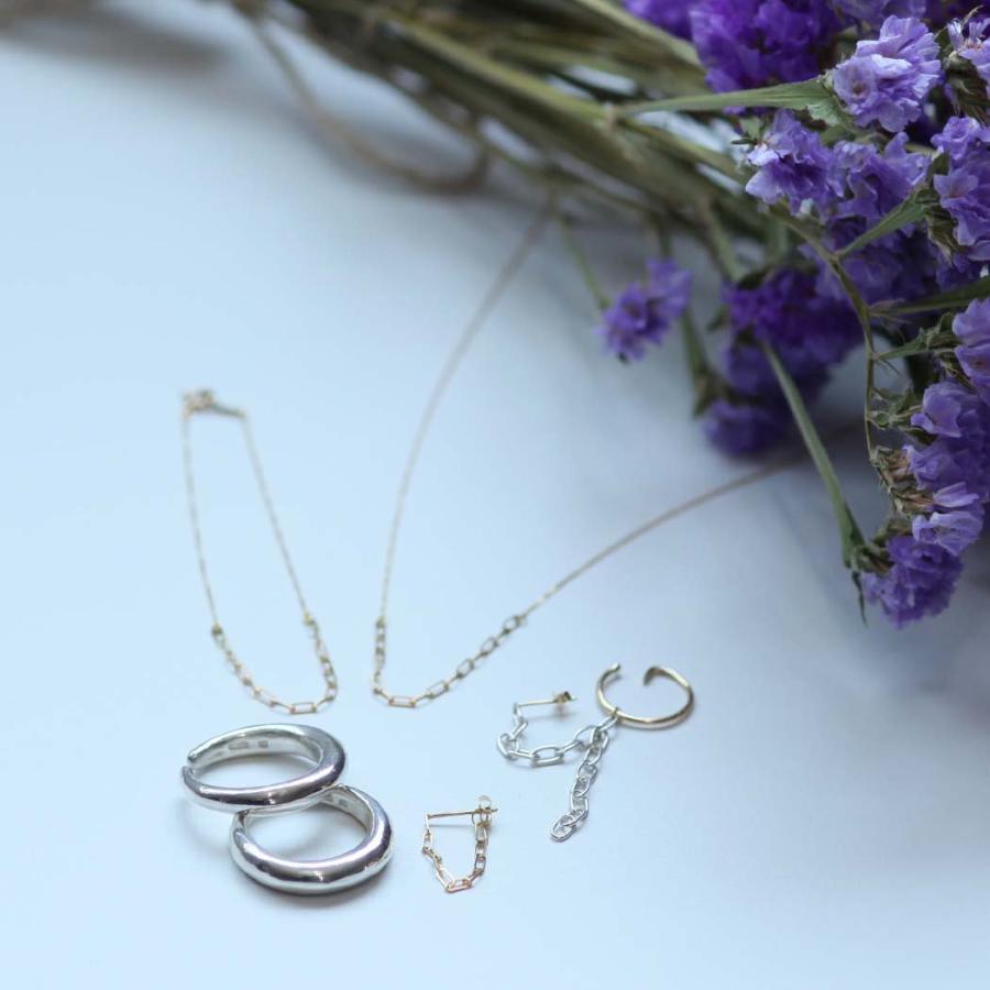 hirondelle et pepin（イロンデールエペパン）/ silver925 k18 sp-22fw-31 ルート パヴェ チェーン ピアス イヤーカフ バイカラー (片耳タイプ) | hirondelle | 05