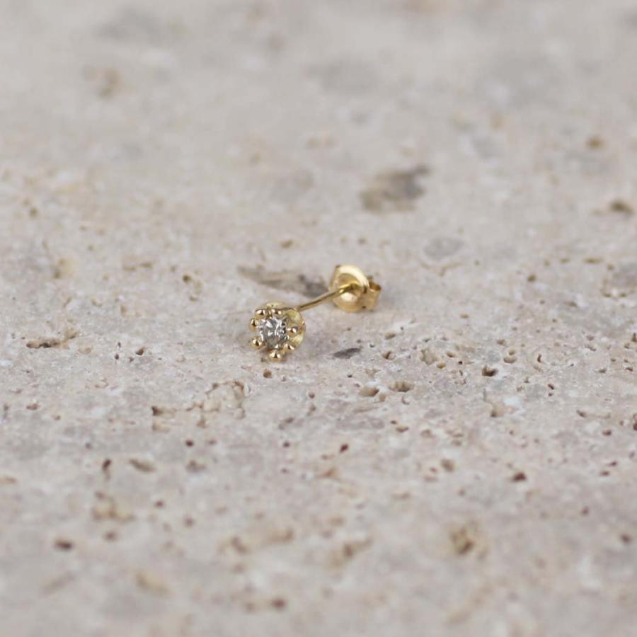 hirondelle et pepin（イロンデールエペパン）/ k18 hp-22fw-668 レ・リッド・ダン・ロー ブラウンダイヤ ピアス (片耳タイプ) | hirondelle | 04