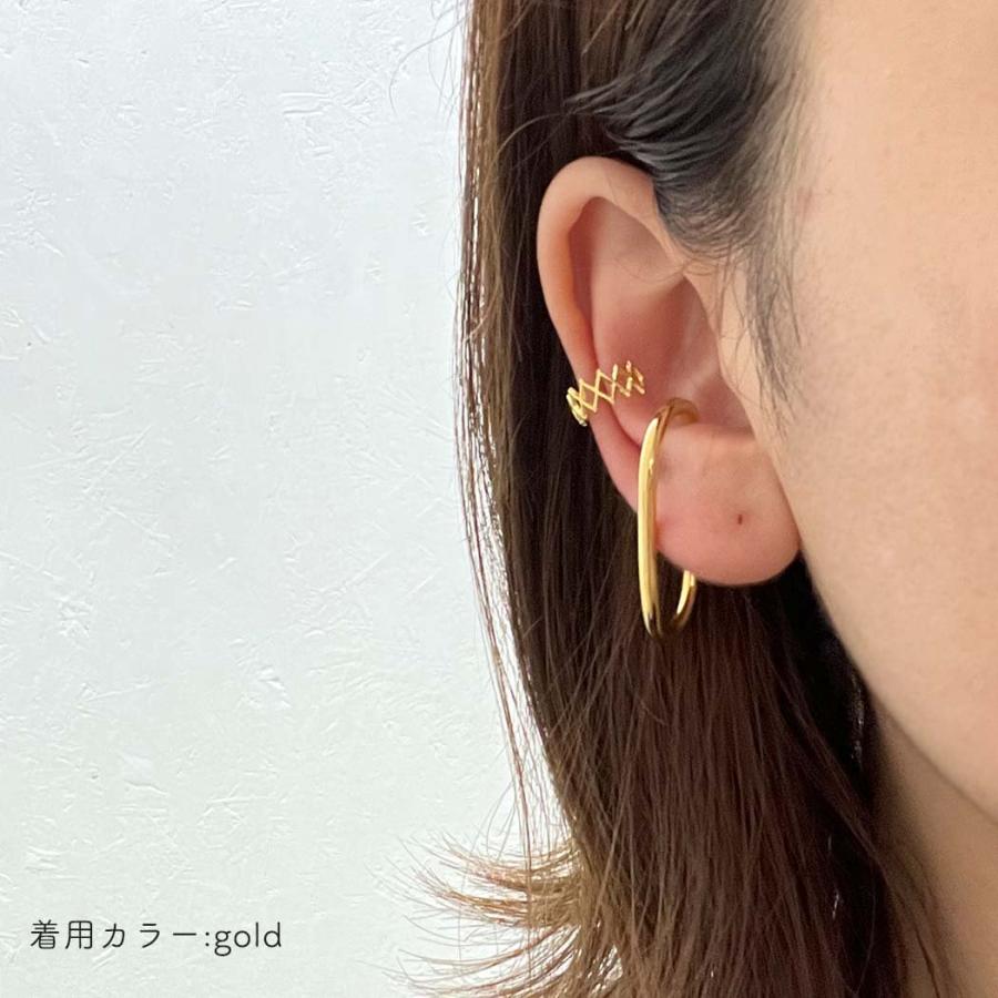 BYOKA（ビョーカ）/ E1701 LATTICE EARCUFF-1 - シルバー  (片耳タイプ) イヤーカフ イヤカフ プチギフト お祝い 贈り物 ポイント 消化 買いまわり プレゼント… | BYOKA | 03