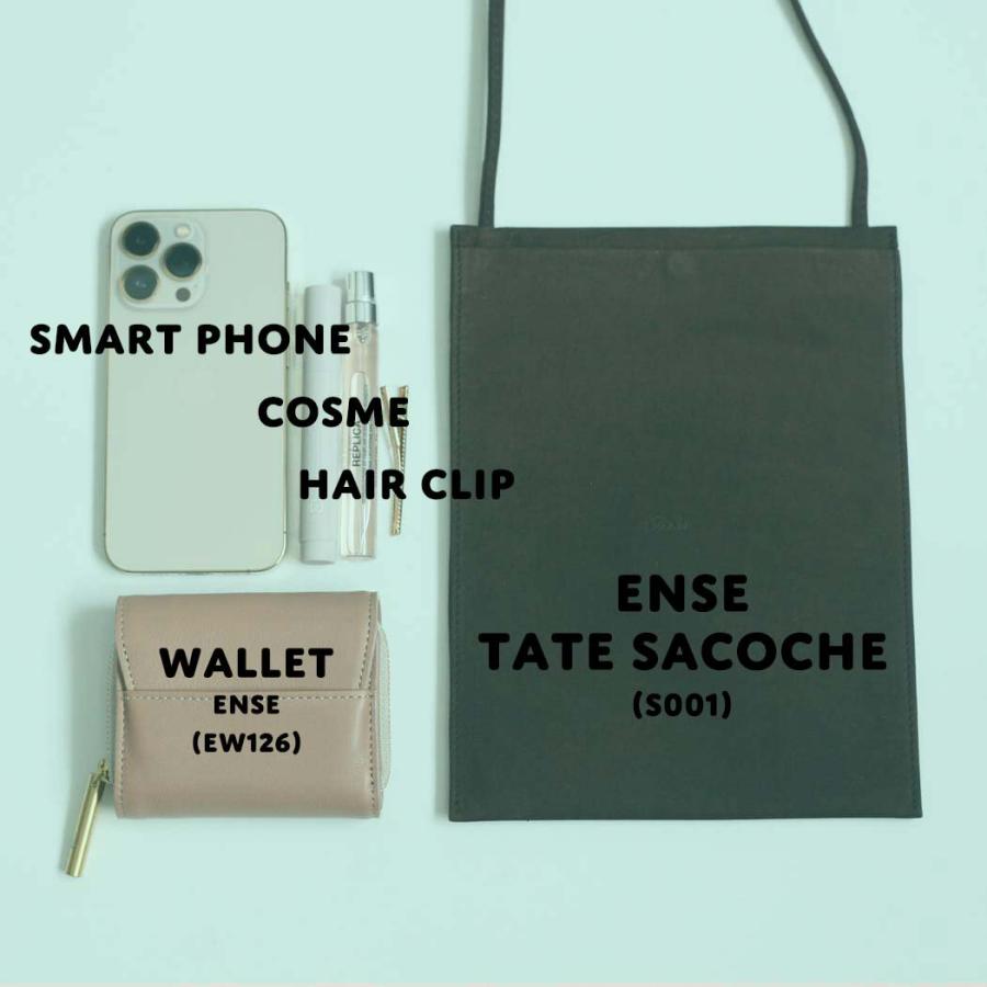 Ense（アンサ） / tate sacoche S001 縦型 サコッシュ シュリンク ブラック | Ense | 05