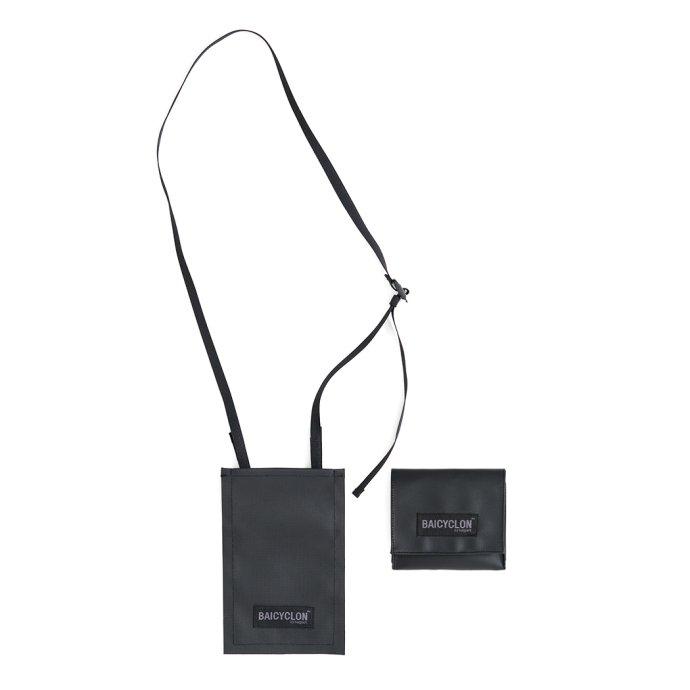 BAICYCLON by bagjack / BCL-23 MOBILE SHOULDER & WALLET - Black2 バイシクロン モバイルショルダー＆ウォレット ブラック 840Dカーボネートナイロン | BAICYCLON by Bagjack