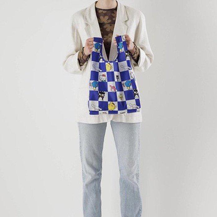 BAGGU（バグゥ） / BABY エコバッグ - 100%リサイクルナイロン - KITTY ＆ FRIENDS チェッカーブルー | BAGGU | 01