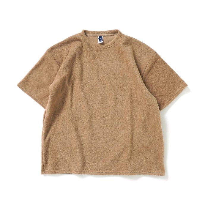 SMOKE T ONE / THE ONE MORKSKIN POLAR FLEECE TEE フリース半袖Tシャツ - Khaki カーキ | 