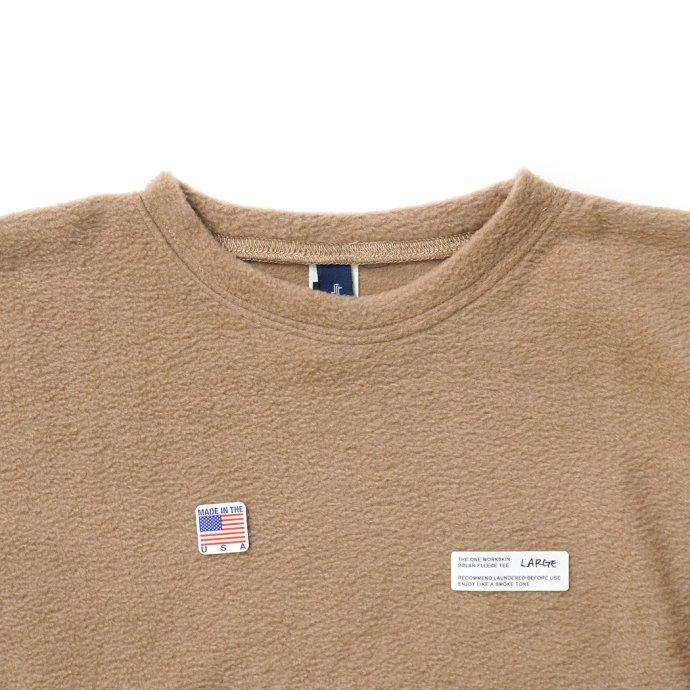 SMOKE T ONE / THE ONE MORKSKIN POLAR FLEECE TEE フリース半袖Tシャツ - Khaki カーキ |  | 02