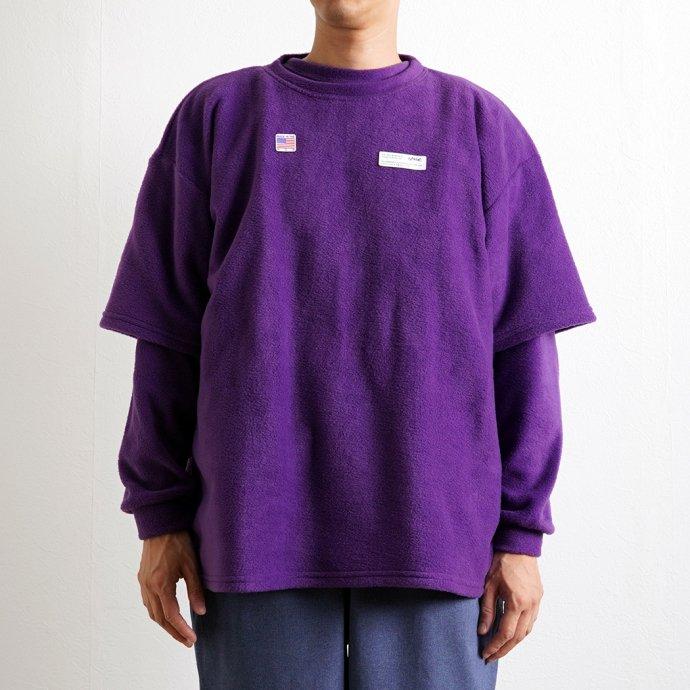 SMOKE T ONE / THE ONE MORKSKIN POLAR FLEECE TEE フリース半袖Tシャツ - Purple パープル |  | 07