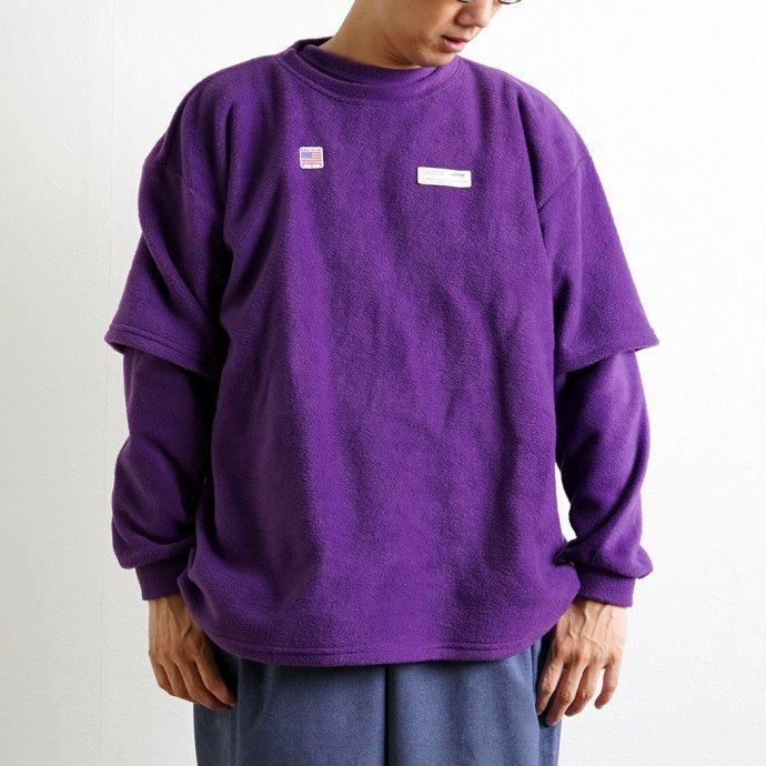 SMOKE T ONE / THE ONE MORKSKIN POLAR FLEECE TEE フリース半袖Tシャツ - Purple パープル |  | 08