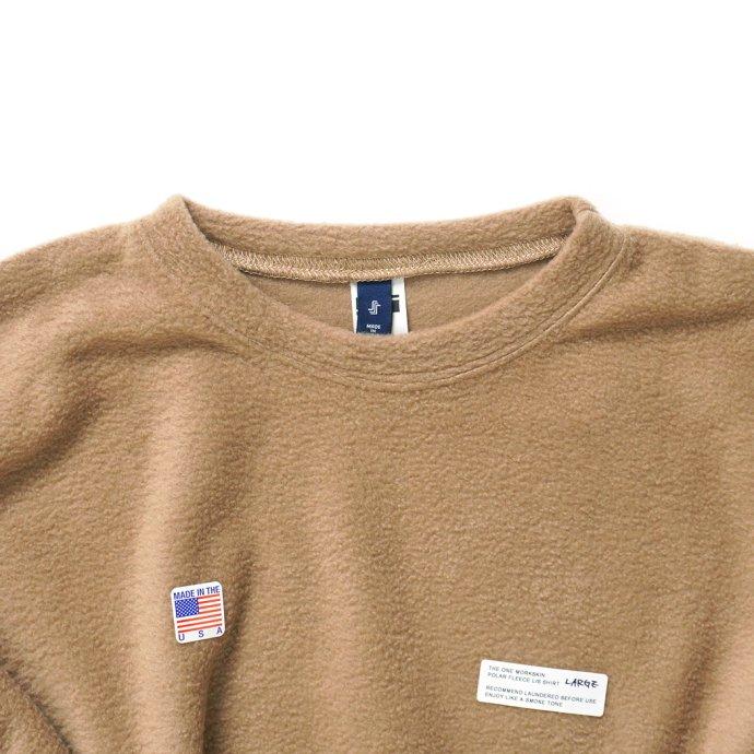 SMOKE T ONE / THE ONE MORKSKIN POLAR FLEECE L/S SHIRT フリース長袖Tシャツ - Khaki カーキ |  | 02