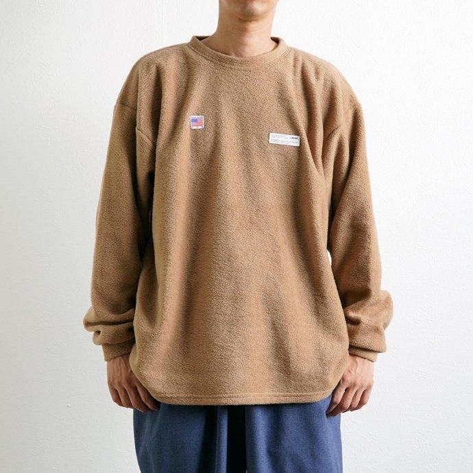 SMOKE T ONE / THE ONE MORKSKIN POLAR FLEECE L/S SHIRT フリース長袖Tシャツ - Khaki カーキ |  | 06