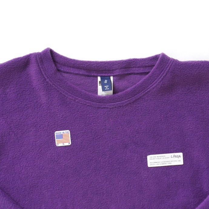 SMOKE T ONE / THE ONE MORKSKIN POLAR FLEECE L/S SHIRT フリース長袖Tシャツ - Purple パープル |  | 02