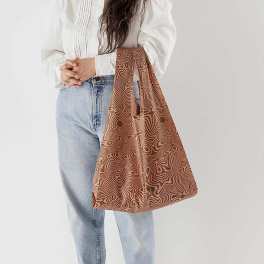 BAGGU バグー エコバッグ STANDARD BAGGU エコバッグ 100%リサイクルナイロン スワール ピンク × グリーン 派手 幾何学 カラフル 大きい スタンダード マイバ… |  | 02