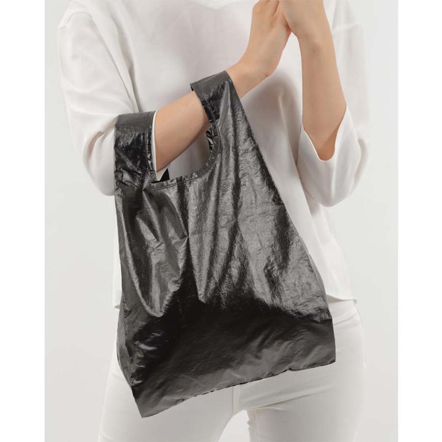 BAGGU バグー メタリック BABY エコバッグ 100%リサイクルナイロン メタリック ブラック 黒 無地 小さ目 大容量 マイバッグ コンビニ レジ袋 マチ広 サブバッ… |  | 03
