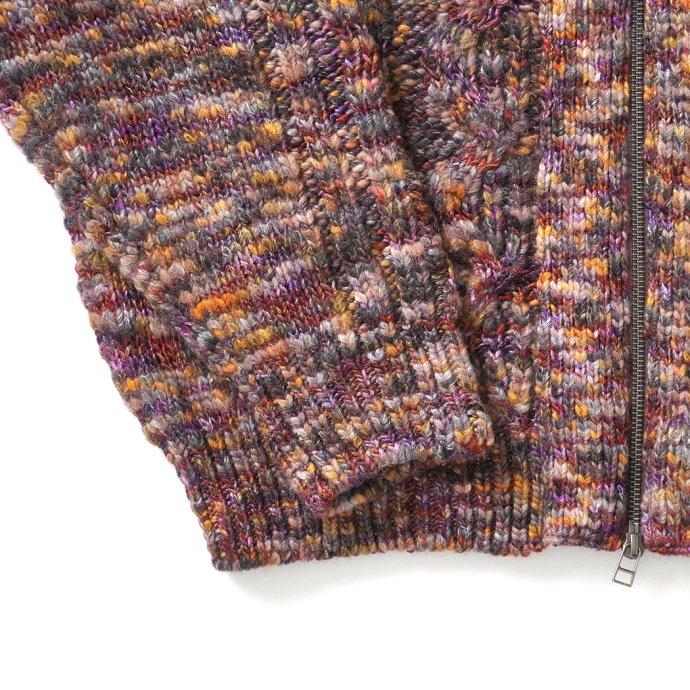 reverve リバーブ / RV22W001 Aran Zip-up CD - Burgundy アランジップアップカーディガン バーガンディ |  | 06