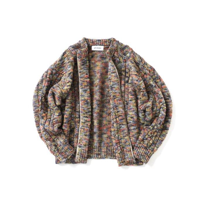 reverve リバーブ / RV22W001 Aran Zip-up CD - Blue アランジップアップカーディガン ブルー |  | 01