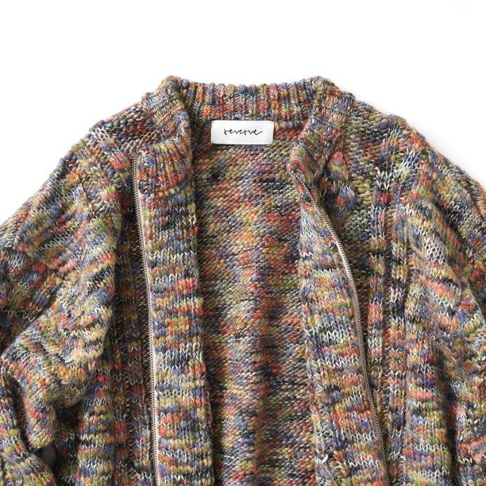 reverve リバーブ / RV22W001 Aran Zip-up CD - Blue アランジップアップカーディガン ブルー |  | 05