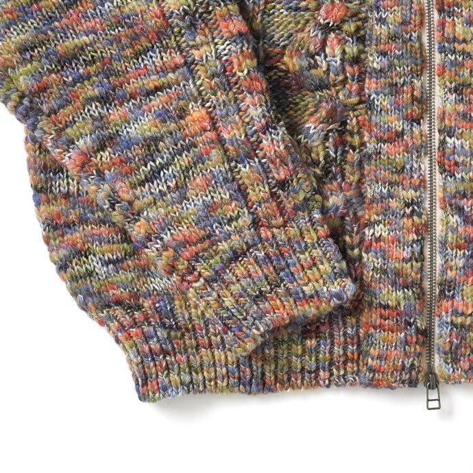 reverve リバーブ / RV22W001 Aran Zip-up CD - Blue アランジップアップカーディガン ブルー |  | 06