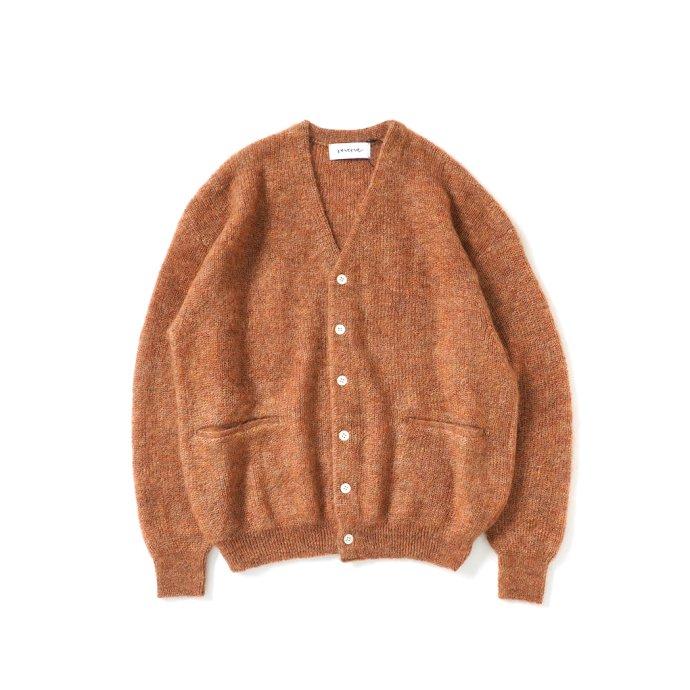 reverve リバーブ / RV22W004 Mohair Vneck CD - Orange モヘアVネックカーディガン オレンジ | 